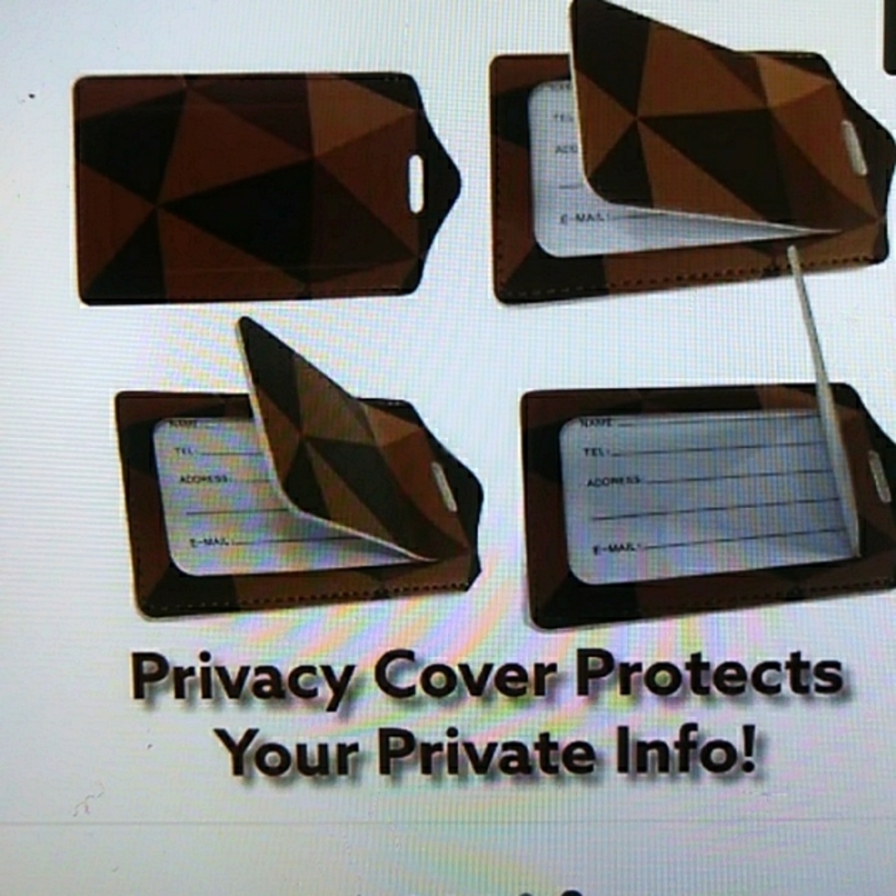8 pack faux leather luggage tags
